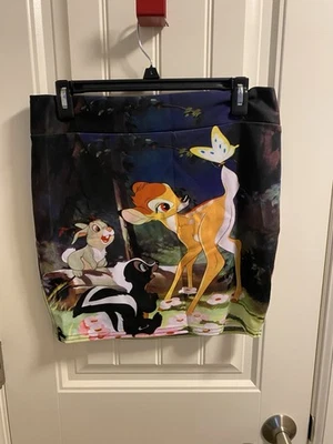 Disney Juniors L Skirt Bambi Thumper Flower Large Stretch Mini Skirt Lg - Image 1 of 4