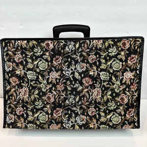 Maleta plegable tapiz floral rosa vintage bolso maletín 11x17 - Imagen 1 de 9