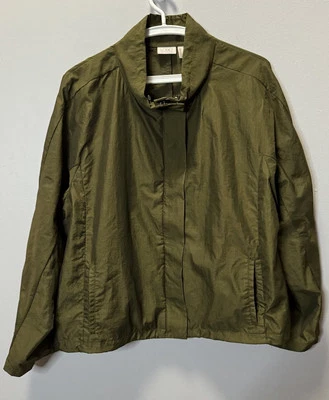 Logo By Lori Goldstein Size Large Anorak Jacket Olive Green - Image 1 of 4