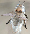 MAPPIN & WEBB BEE 1920 HONEY  ART DECO METAL ARGENTE pot à miel abeille