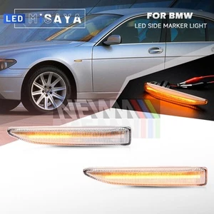 Sequential Clear LED Side Marker Turn Signal Lamp For 02-08 BMW E65 E66 7 Series - Picture 1 of 14