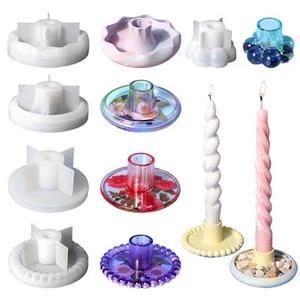 Candlestick DIY Silicone Mold Resin Epoxy Casting Candle Holder Making Moulds - Picture 1 of 18