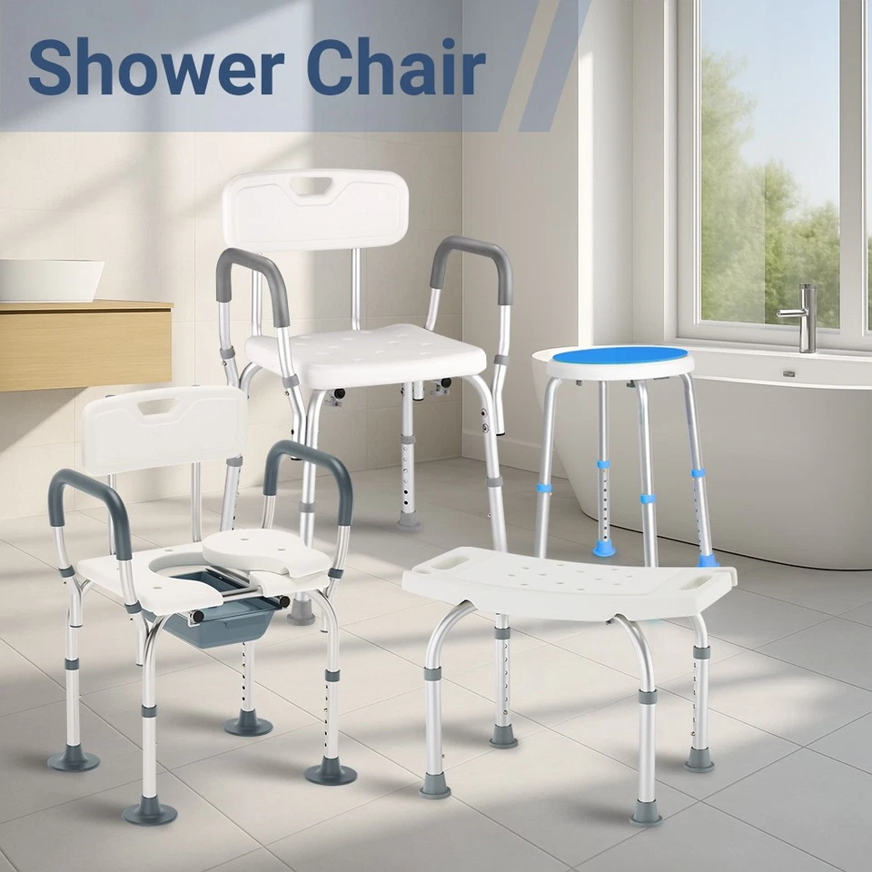 Altus Adjustable Shower Chair with Back and Arms Bath Stool Bench for Elderly - image 1 of 1
