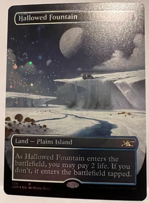 MTG Borderless Galaxy Foil Hallowed Fountain NM- Unplayed Unfinity - Image 1 of 2