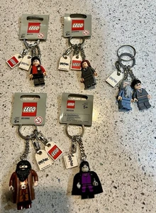Lego Minifigure Keychain Set: Harry Potter, Hermione, Hagrid, Dumbledore, Snape - Picture 1 of 4