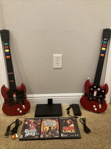SONY Playstation2 PS2 Console - Guitar Hero Bundle - Guitar, Games, Memory Card - Picture 1 of 13