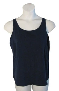 Eileen Fisher XL Navy Blue Knit Tank Top Shirt Stretch - Picture 1 of 3