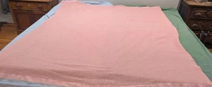 Vtg Acrylic Waffle Weave Blanket Twin Size Pink Satin Trim 67 X 78 - Picture 1 of 19