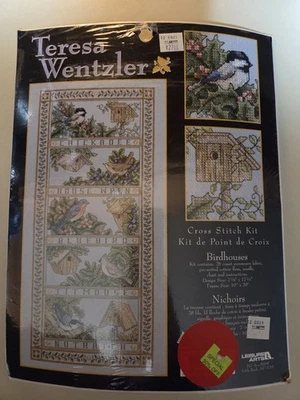 Leisure Arts / Teresa Wentzler "Birdhouses" Birds Cross Stitch Kit NIP - Image 1 of 2