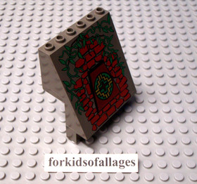 Lego 30156pb01 Panel 4x6x6 Sloped Stone Bricks & Vines Wall (5986 Amazon Jungle)