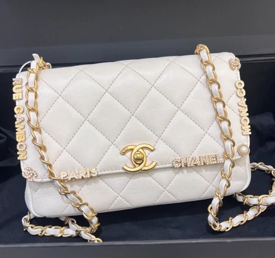 Bolso Bandolera Chanel 23C Cadena Oro Blanco Diamante Mujer Clásico Foto 1 de 4