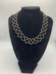 Gargantilla de diamantes de imitación negros y transparentes de colección 16” tono plata - Imagen 1 de 10