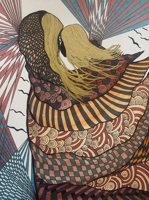 dessin original signé « Le Silence De L’hiver» - Photo 1/4