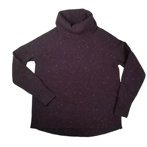 C & C California Drop Tail Turtleneck Sweater Womens M Wool Blend Flecked Purple - Picture 1 of 11