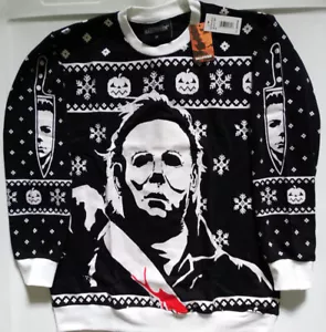 Michael Myers Halloween Christmas Xmas Holiday Lightweight Sweater Shirt - Picture 1 of 8