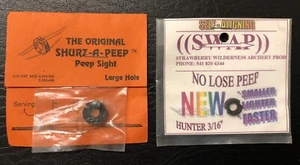 2 Peep Sights -Original Shurz-A-Peep (Lg Hole) + SWAP No Lose Peep (3/16") - NIP - Picture 1 of 2