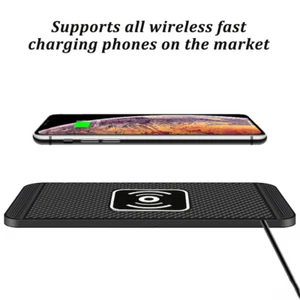 Almohadilla de cargador inalámbrico para automóvil alfombrilla de carga rápida antideslizante para iPhone Samsung - Imagen 1 de 25