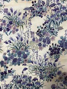 Hoffman Kimono Collection Fabric Purple Cotton Quilting Japanese Floral Garden - Picture 1 of 10