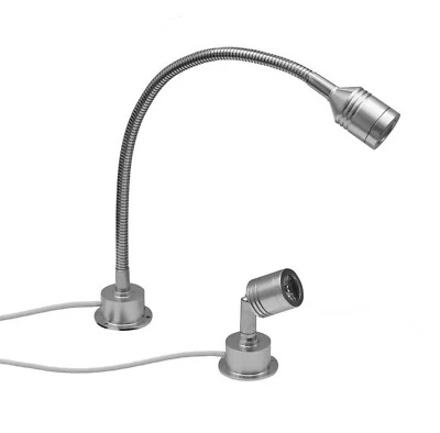 Leseleuchte 3 Watt LED Aluminium Schwanenhals Bettleuchte Wand Leuchte Lampe 12V - Bild 1 von 4