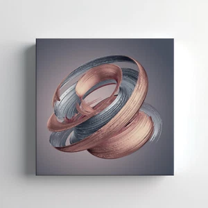 Abstract Metallic Brushstroke Canvas Print Wall Art, Home Decor Wall Hanging - Picture 1 of 12