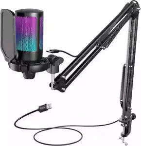 FIFINE USB Gaming Microphone Kit for PC PS5, Computer Condenser Microphone A6T - Picture 1 of 20