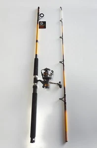 Nite Stick Spinning Combo 7' 2PC Rod Glow Tip Yellow/ 9 BB Bait Runner - Picture 1 of 10