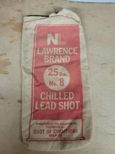 VINTAGE LAWRENCE BRAND CHILLED LEAD SHOT BAG NO 8 EMPTY  - Picture 1 of 2