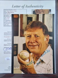 Mickey Mantle SIGNED & INSCRIBED "NO.7" 6.5X8.5 PHOTO JSA FULL LETTER #ZZ21259 - Picture 1 of 5