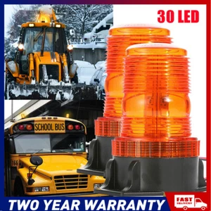 2X Emergency Car Beacon Strobe Amber Light Flashing Warning Lamp Rotating 12-24V - Picture 1 of 10