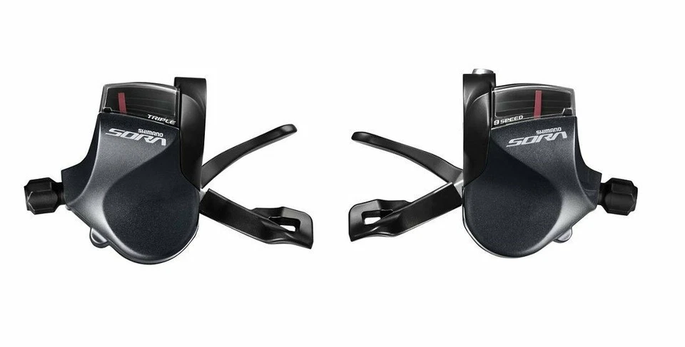 Shimano Sora SL-R3030+SL-R3000 Flat Bar 3x9 Speed Shifter Levers Right + Left - Image 1 of 1