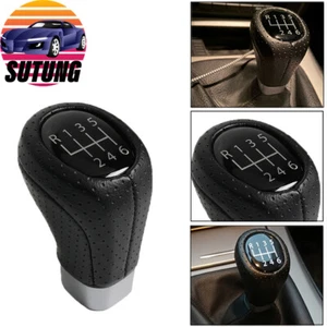 New 6 Speed Shift Knob Black PU Leather For BMW E36 E46 M3 Z4 E90 E91 E92 M5 E39 - Picture 1 of 10