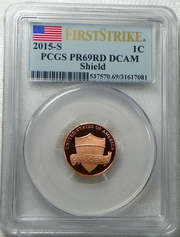 2015-S Proof Lincoln Cent Penny PCGS PR69RD DCAM FIRST STRIKE Cover