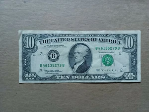 1995 $10 Dollar Note with COOL Serial Numbers B46135279B - Picture 1 of 4