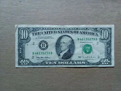 1995 $10 Dollar Note with COOL Serial Numbers B46135279B - Image 1 of 4