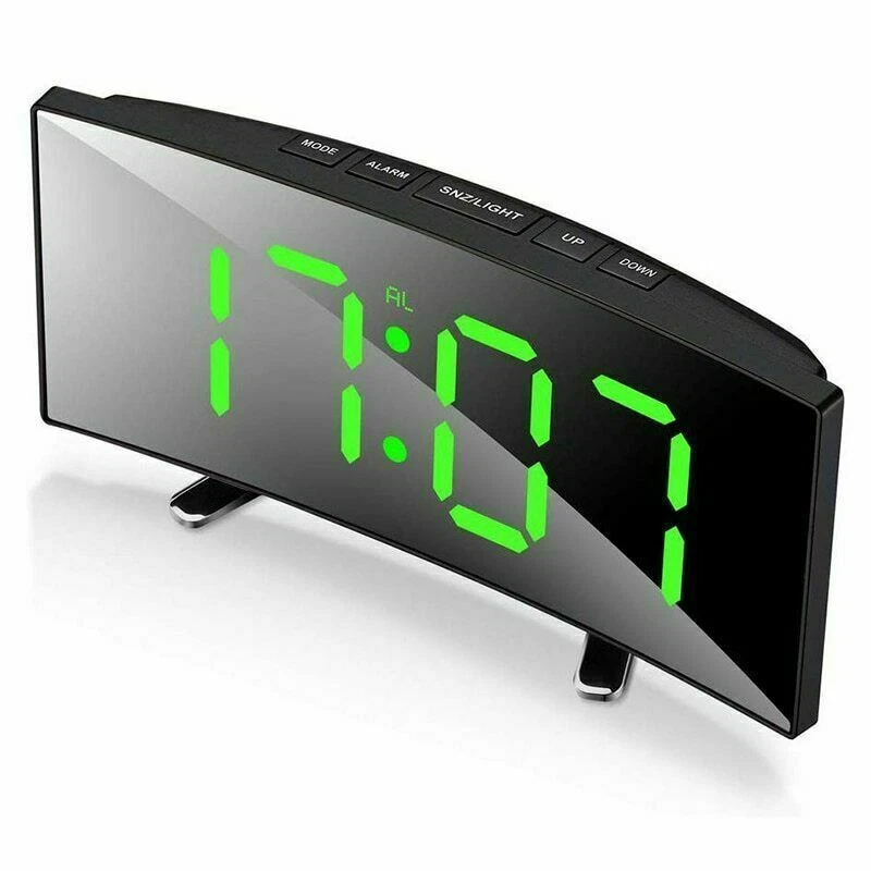 LED Wecker Digital Alarm Wecker Grün Temperatur Schlummerfunktion USB Tischuhr - Bild 1 von 4
