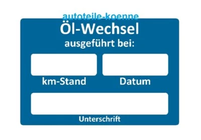 EICHNER 50x Ölzettel Ölwechselzettel Ölwechselaufkleber Ölwechsel Serviceaufkleber