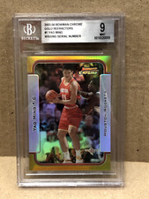 2003-04 Bowman Chrome Gold Refractor #1 YAO MING MISSING SERIAL NUMBER BGS 9
