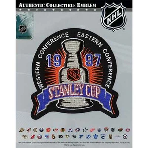 1997 NHL Stanley Cup Logo Jersey Patch Detroit Red Wings Vs Philadelphia Flyers - Picture 1 of 2
