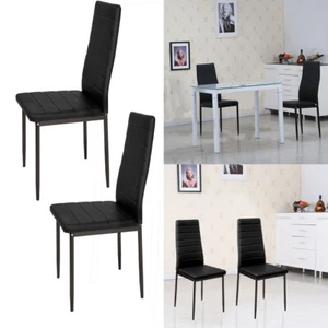 2/4/6pcs Dining Chair PU Leather seat Kitchen Living Room High Back Coffee Chair - Picture 1 of 11