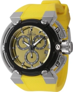 Invicta Men's X-Wing Silver 45334 SWISS Quartz 46Mm Yellow Silicone Chrono Date - Picture 1 of 13