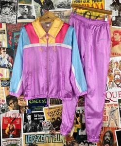 Vtg 90s Purple Pastel Color Block Adidas Trefoil Track Suit Set Athleisure Women - Picture 1 of 19