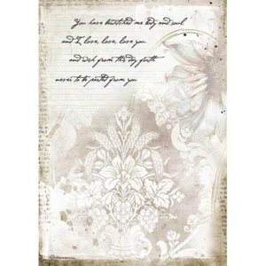 Stamperia A4 RICE PAPER - ROMANTIC JOURNAL - MANUSCRIPTS, Decoupage - Picture 1 of 1
