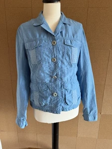 Napapijri Jacket Size 10 Medium Blue Cotton Y2K Chore Cotton Vintage Lightweight - Picture 1 of 22