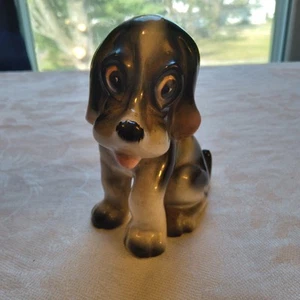 Estatuilla de porcelana vintage Basset Hound cachorro perro Japón Trébol Yoko Boeki... - Imagen 1 de 11