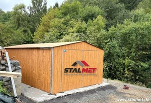 Fertiggarage aus Blech 4x6m Blechgarage Metallschuppen Hütte Lager Geräteraum - Bild 1 von 6