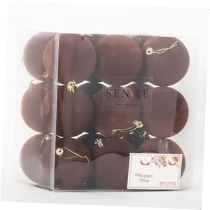  18 Stück Samt Ornamente Kugeln für Weihnachtsbaum 3,15 Zoll 3,15 Zoll Braun - Bild 1 von 7