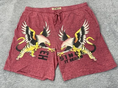 Ed Hardy Shorts Mens Large Tiger Eagle Tattoo Graphic Since It Began Drawstring - Image 1 of 4