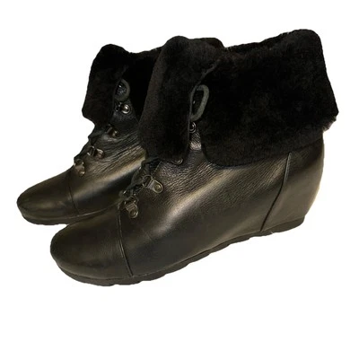 Botines de cuña de cuero gamuza Nori Gentle Souls para mujer talla 8M gris neutro Foto 1 de 4