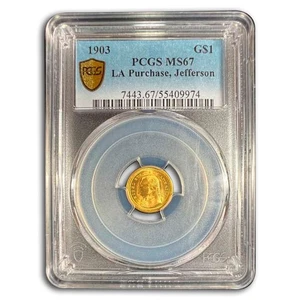 1903 Gold $1.00 Louisiana Purchase Jefferson MS-67 PCGS - Picture 1 of 3