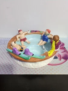Lotus Ceramic Chip And Dip Bowl 12" Apres Ski Lodge Hot Tub Design Vintage 1995 - Picture 1 of 8